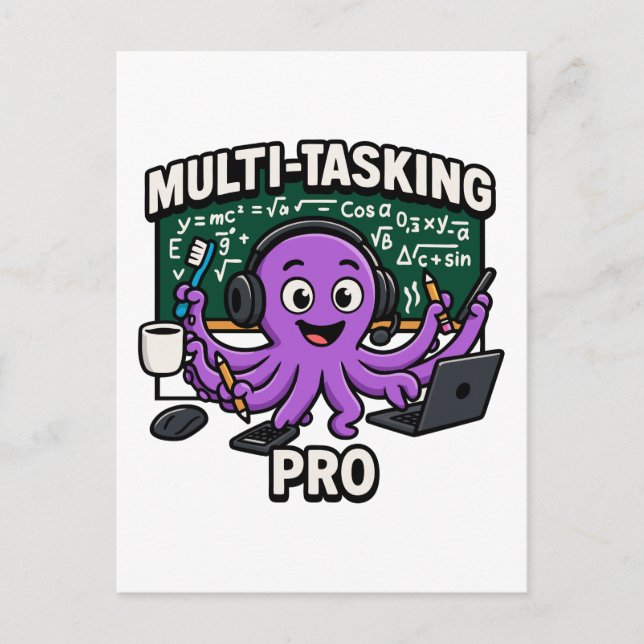 Cartão Postal De Festividades Multitarefa Octopus Classroom Learning Pro (Frente)