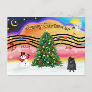 Cartão Postal De Festividades Música de Natal 2 - Pomerânia (preto)