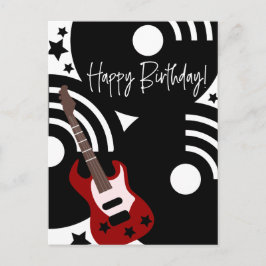 Cartão Postal De Festividades Musical Rock Star Electric Guitar Birthday