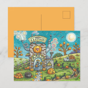 Cartão Postal De Festividades MYSTICAL MAGIC PIE FATORY Engraçado Cats Negros, B