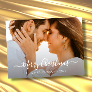 Cartão Postal De Festividades Na moda de Natal Elegante de Foto Moderna