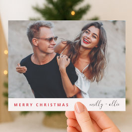 Cartão Postal De Festividades Na moda Natal | Foto do Casal de tendências modern
