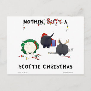 Cartão Postal De Festividades Nada de Bumbum de Natal Scottie