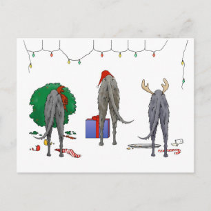 Cartão Postal De Festividades Nada termina um Natal de Deerhound