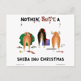 Cartão Postal De Festividades Nada termina um Natal de Shiba Inu