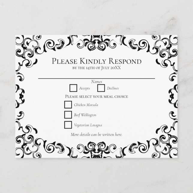 Cartão Postal De Festividades Nadarias de Casamento Negro e Branco (Frente)