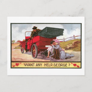 Cartão Postal De Festividades Namorados antigo