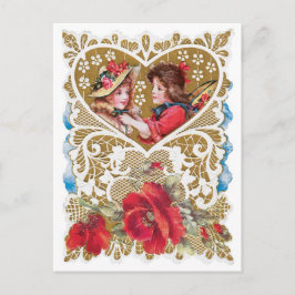 Cartão Postal De Festividades Namorados antigo