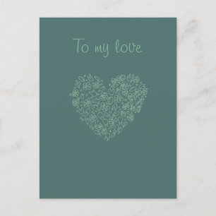 Cartão Postal De Festividades Namorados Ao Meu Amor Desenho De Coração