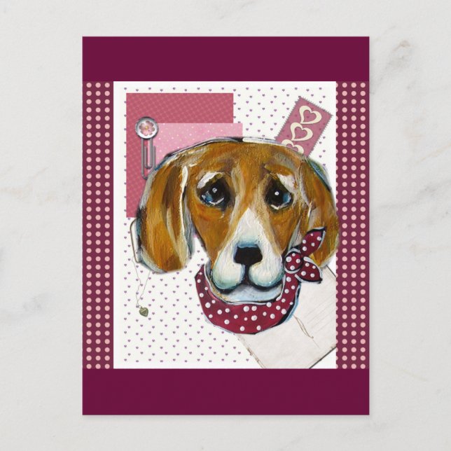 CARTÃO POSTAL DE FESTIVIDADES NAMORADOS BEAGLE (Frente)