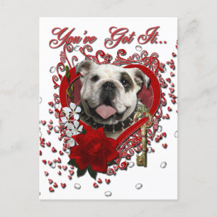 Cartão Postal De Festividades Namorados - Chave do Meu Coração - Bulldog