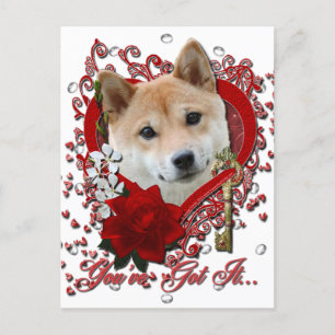 Cartão Postal De Festividades Namorados - Chave do Meu Coração - Shiba Inu