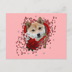 Cartão Postal De Festividades Namorados - Chave do Meu Coração - Shiba Inu