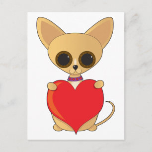 Cartão Postal De Festividades namorados chihuahua valentine