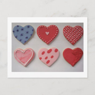 Cartão Postal De Festividades Namorados Cookie Hearts
