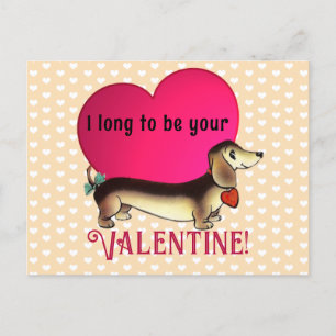 Cartão Postal De Festividades Namorados Dachshund Retro