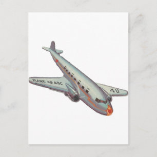 Cartão Postal De Festividades Namorados de avião Vintage