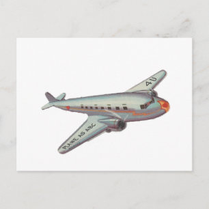 Cartão Postal De Festividades Namorados de avião Vintage