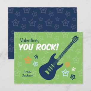 Cartão Postal De Festividades Namorados de Classe de Violão Rock