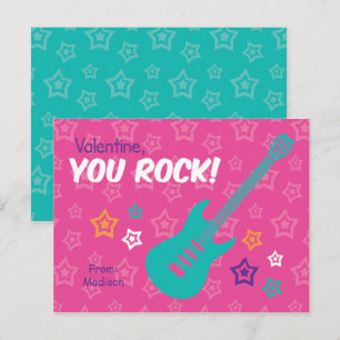 Cartão Postal De Festividades Namorados de Classe de Violão Rock