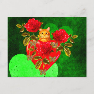 Cartão Postal De Festividades Namorados de Gato Gato