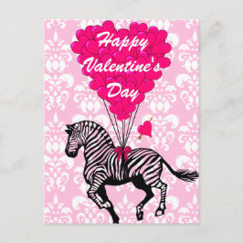 Cartão Postal De Festividades Namorados de zebra divertida
