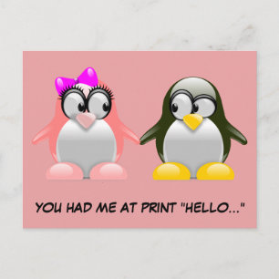 Cartão Postal De Festividades Namorados do Geek do computador: Amar Idioma de Pr