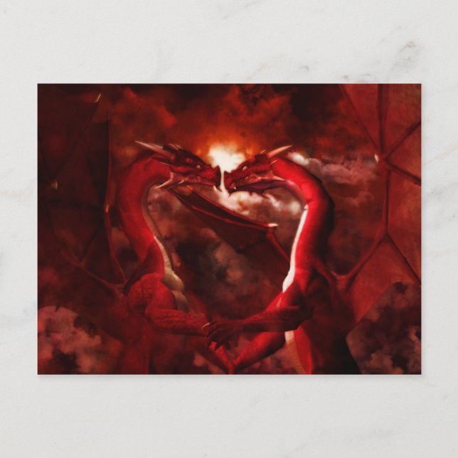 Cartão Postal De Festividades Namorados dos dragões (Frente)