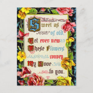 Cartão Postal De Festividades Namorados E Poema