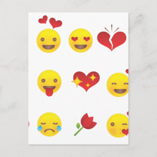 Cartão Postal De Festividades Namorados Emojis