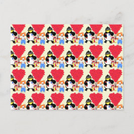 Cartão Postal De Festividades Namorados engraçados de desenho animado para crian