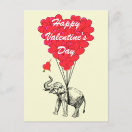 Cartão Postal De Festividades Namorados engraçados do coração do elefante e do