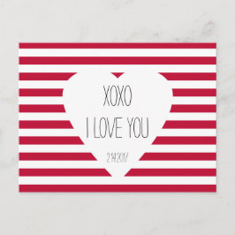 Cartão Postal De Festividades Namorados Eu Te Amo XOXO Amo Tema Personalizado