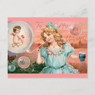 Cartão Postal De Festividades Namorados Girl