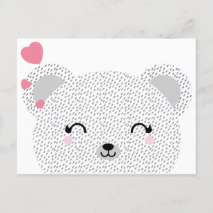 Cartão Postal De Festividades namorados Kawaii BEAR HUG
