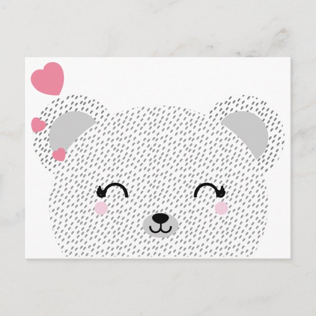 Cartão Postal De Festividades namorados Kawaii BEAR HUG (Frente)