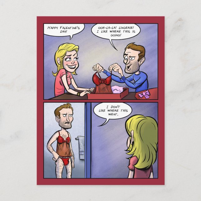 Cartão Postal De Festividades Namorados lingerie (Frente)