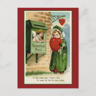 Cartão Postal De Festividades Namorados Mail Vintage Heart Art