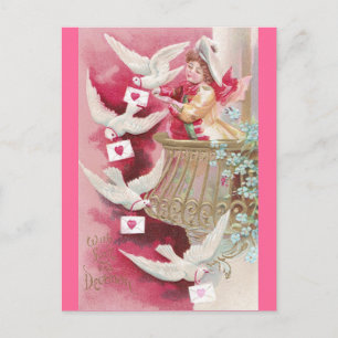 Cartão Postal De Festividades Namorados Postados do Pombo