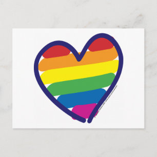 Cartão Postal De Festividades Namorados Pride Rainbow