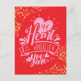 Cartão Postal De Festividades Namorados Prisão de Longa Distância Ditos Rosa