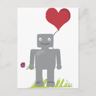 Cartão Postal De Festividades Namorados Robot Love