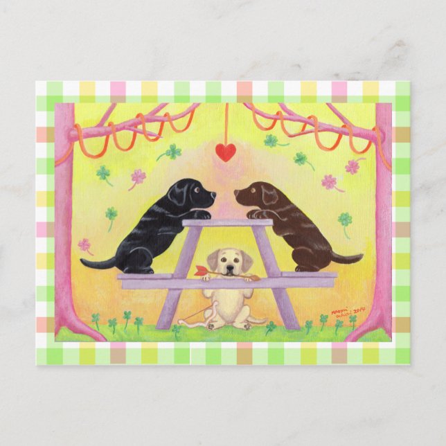 Cartão Postal De Festividades Namorados Romance do laboratório (Frente)