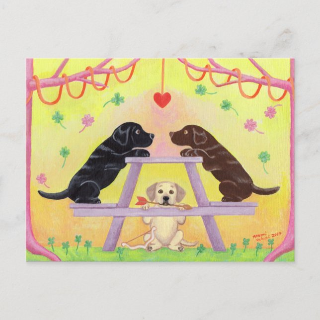 Cartão Postal De Festividades Namorados Romance do laboratório (Frente)