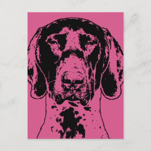 Cartão Postal De Festividades Namorados - Silhueta de cachorro do ponteiro de cu