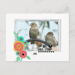 Cartão Postal De Festividades Namorados Sparrow