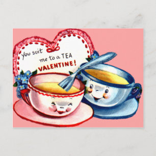 Cartão Postal De Festividades Namorados Teacup