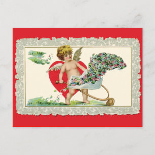 Cartão Postal De Festividades Namorados Vintage Cherub Adorável