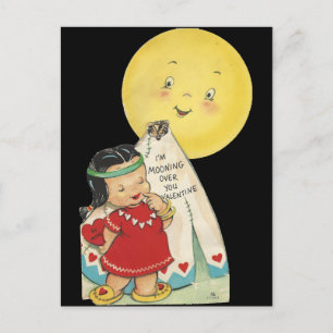 Cartão Postal De Festividades Namorados Vintage "Moon Over You"