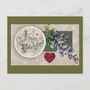 Cartão Postal De Festividades Namorados Vintage Wisteria